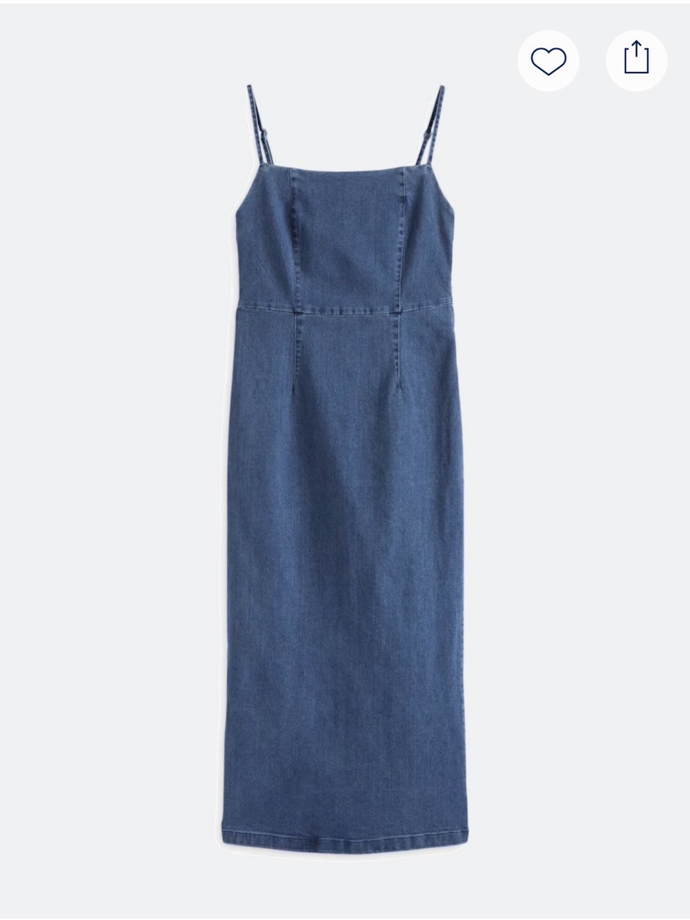 Vera Moda Calf length Blue Denim Midi Slip Dress